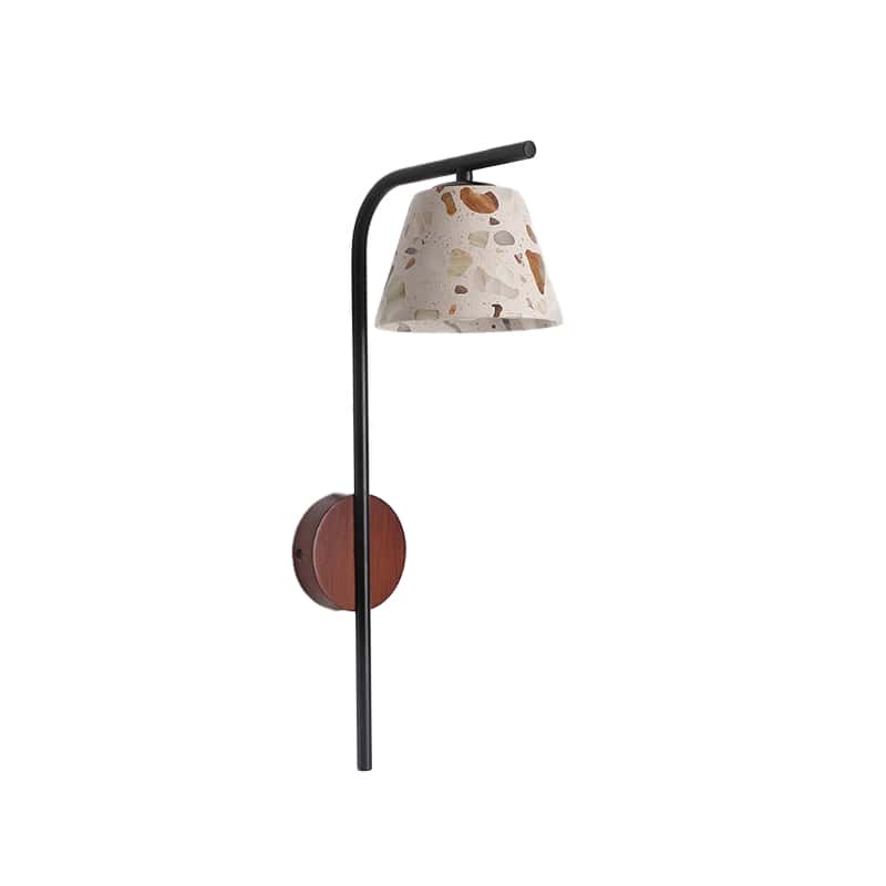 EP-ST034 Nordic Terrazzo Cone Wall Lamp Modern Perforated Shade Sconce Light with Wood and Iron for Bedroom and Hallway