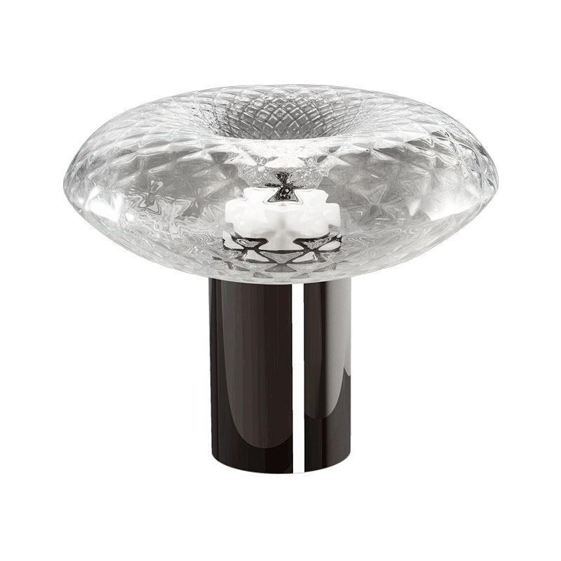 EPTL8552 Cut Glass Mushroom Table Lamp | Luxury LED Light with Polished Metal Base