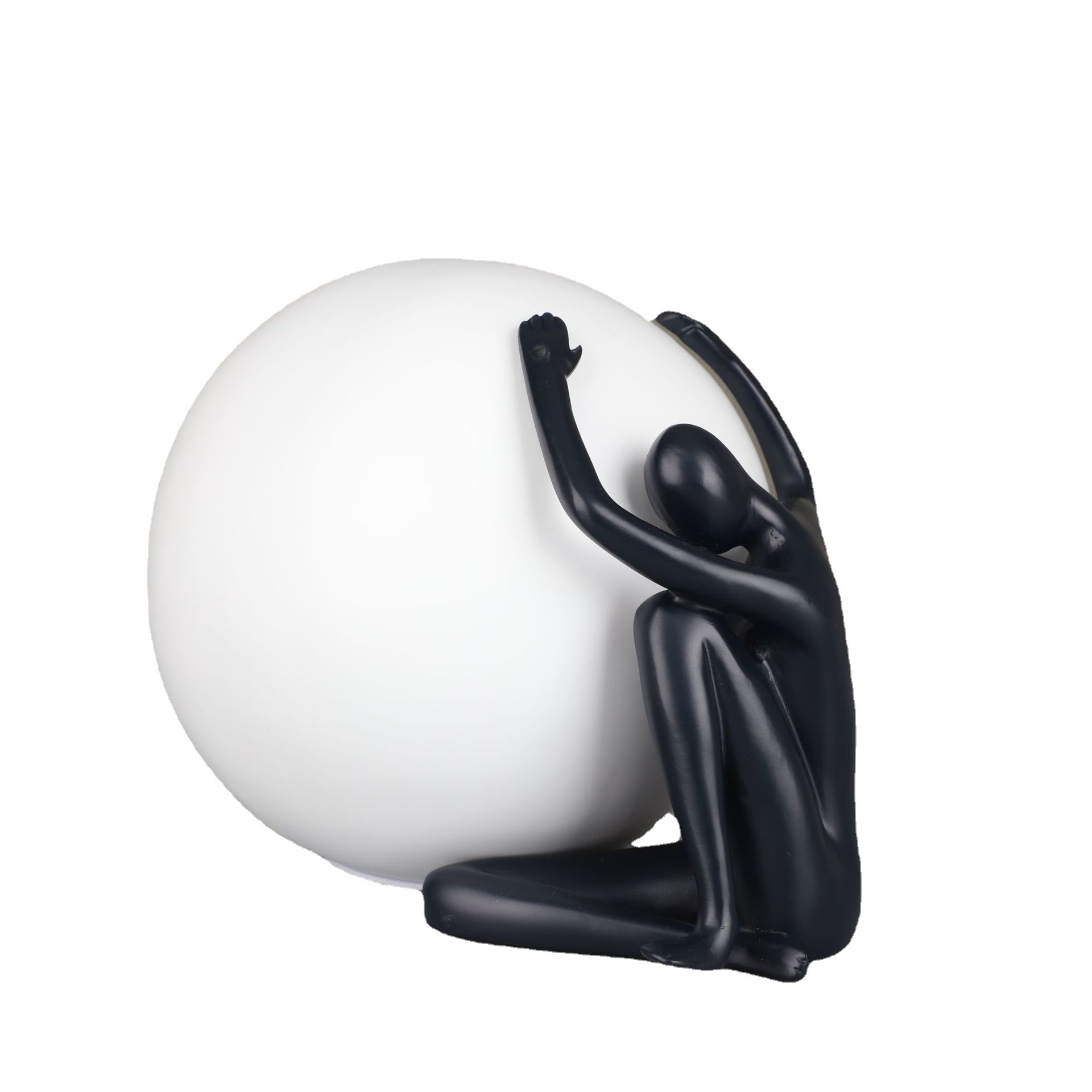 EPTL8509 Modern Luxury LED Table Lamp for Home Decor Nightstand Lamps for Bedroom Artistic Human Figure with Round Acrylic Ball Lampshade