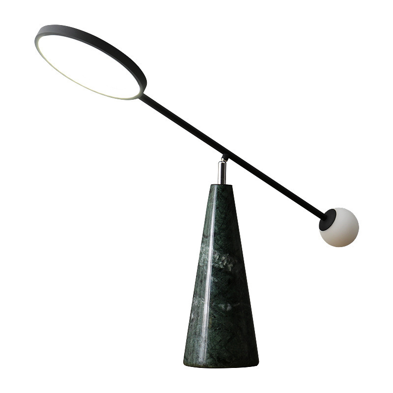EPTL8086 Modern Green Marble Balance LED Table Lamp Geometric Nordic Desk Light