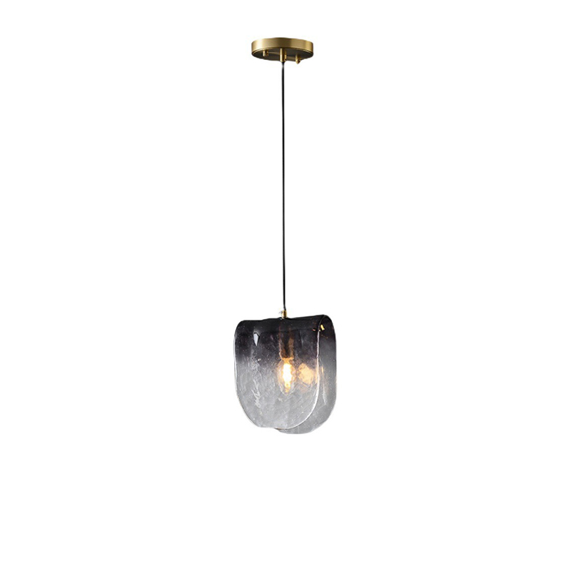 EPPL8001 Modern Handcrafted Glass Pendant Light Irregular Shape LED Hanging Lamp with Metal Frame for Dining Room Living Room