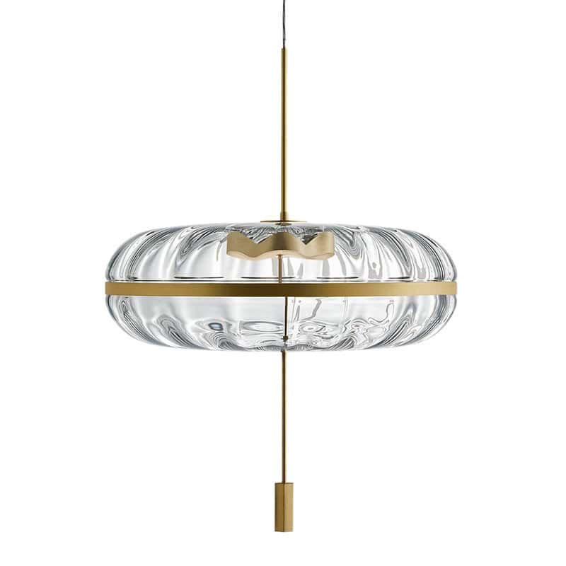 EPPL8002 Luxury Crystal Glass Pendant Light with Gold Metal, Decorative Hanging Lamp for Dining Room, Living Room, Hotel Projects
