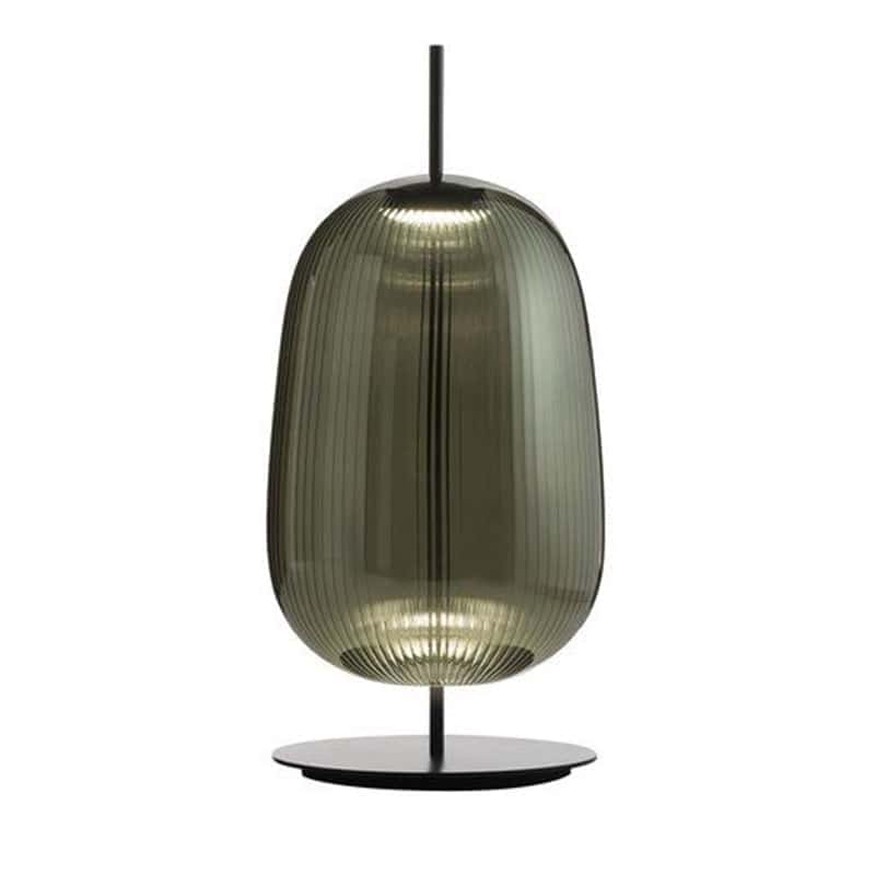 EPTL8090 Modern Nordic Glass Table Lamp | Jasper Ribbed Lampshade | Decorative LED Lighting for Living Room Bedroom Hotel