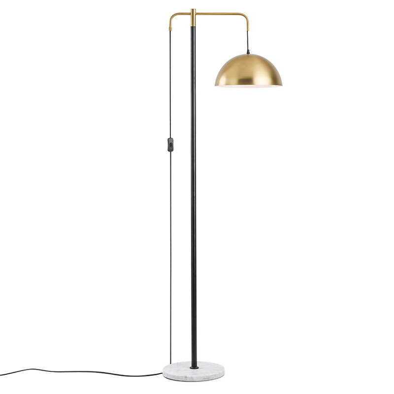 EPFL8322 Modern Gold LED Floor Lamp with E27 Base and Marble+Metal Construction | Elegant Standing Light for Living Room & Bedroom