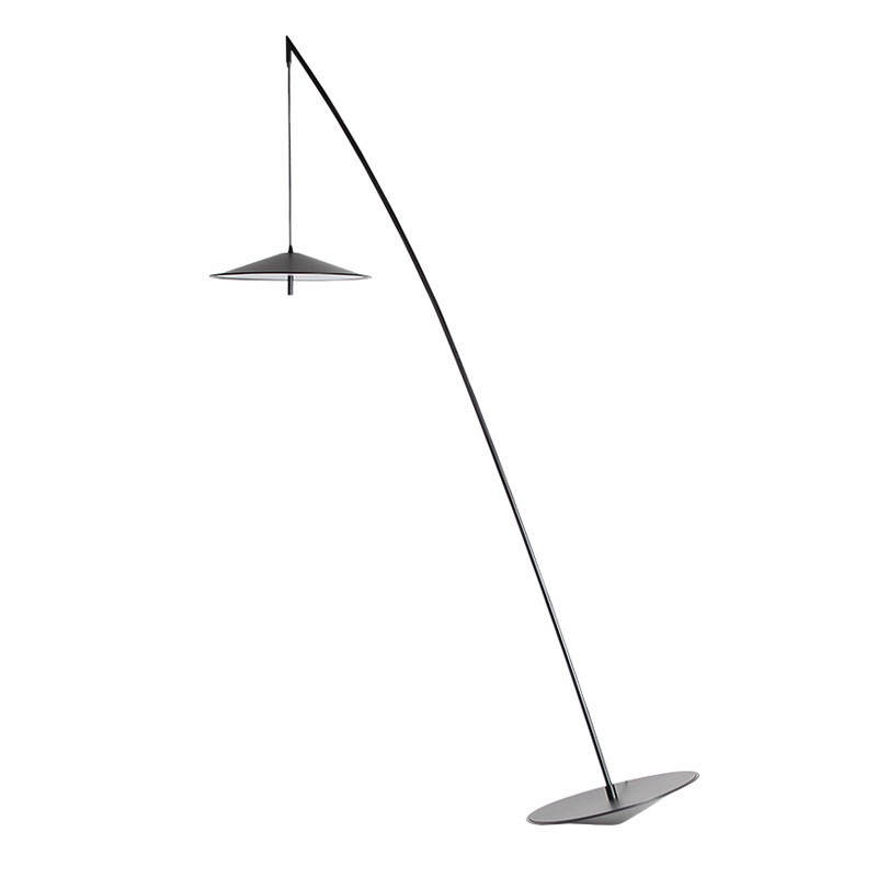 EPFL8320 Minimalist Balance Floor Lamp Sculptural Counterweight Design with Hanging Disc Shade