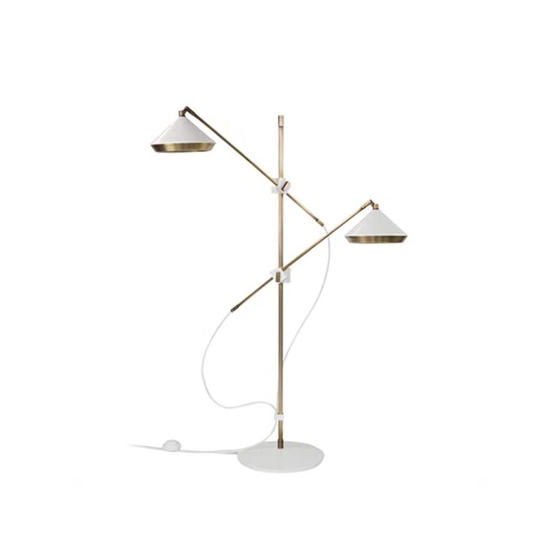 EPFL8040 Modern Dual Arm Floor Lamp | Black & Gold Industrial Design Standing Lamp for Home & Office