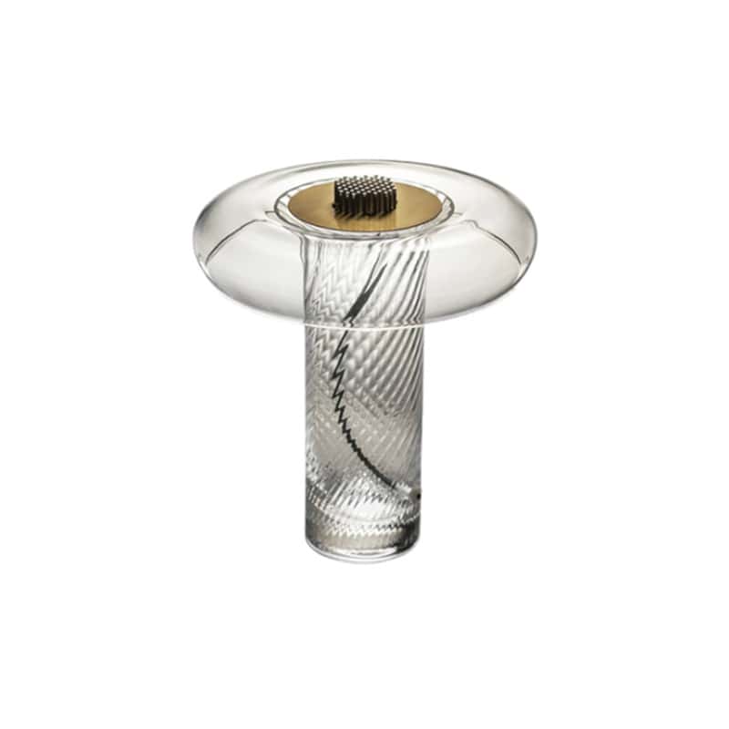 EPTL8398 Modern Clear Glass Table Lamp | Decorative Textured Glass Ambient Light for Living Room Bedroom Hotel Bar