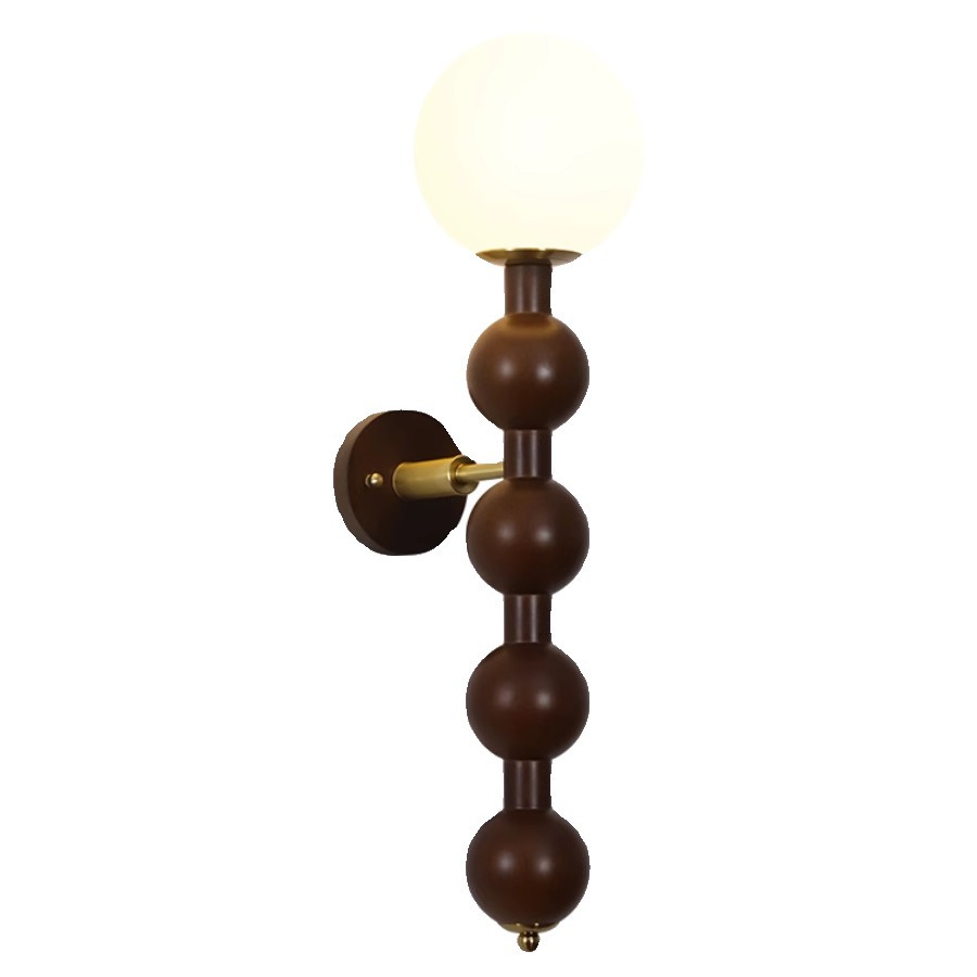 EPWL9140 Vintage LED Wall Sconce Globe Wooden Glass Wall Lamps for Indoor Decoration for Living Room or Bedroom