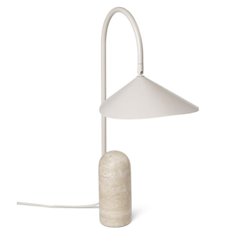 EPTL9151Modern Stone Base Table Lamp with Curved Arm｜Designer Nordic Bedside Lamp