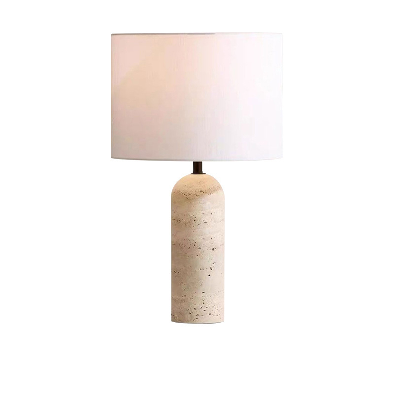 EPTL9157Luxury Stone Base Table Lamp with Fabric Shade