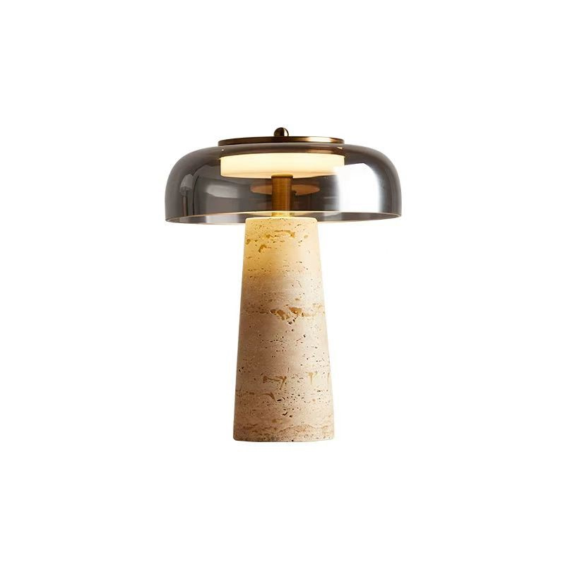 EPTL9161Designer Stone Base Table Lamp with Glass Shade