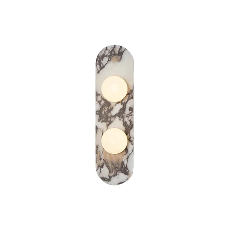 EPWL9175Luxury Double-Head Marble and Glass Wall Lamp