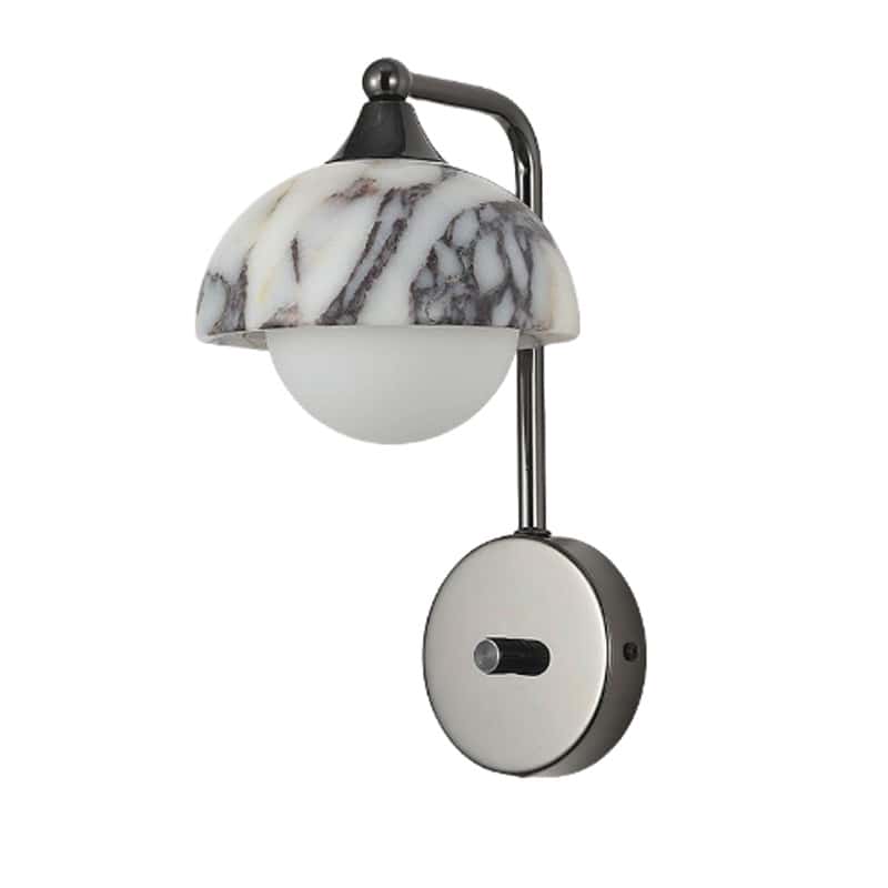 EPWL9176 Marble Wall Lamp, Half Dome Natural Stone LED Sconce for Bedroom and Living Room
