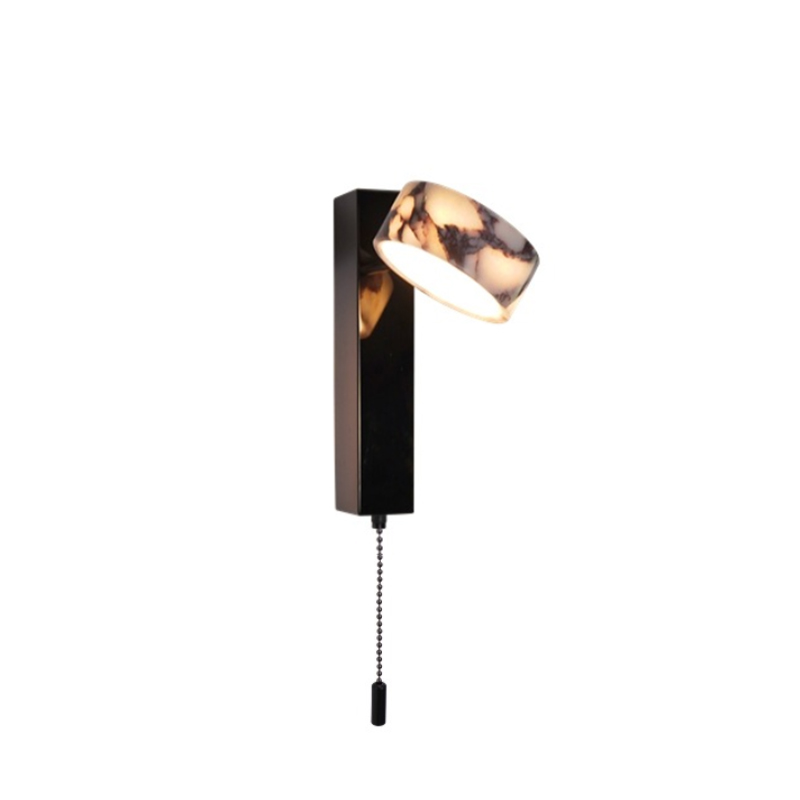 EPWL9197 Modern Marble Wall Lamp Adjustable Stone Wall Light with Pull Chain Switch