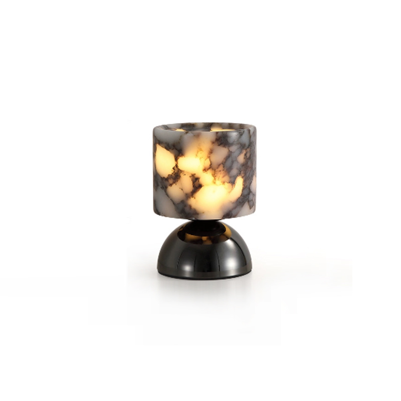 EPPL9204Marble Cylinder Table Lamp Modern LED Bedside Light