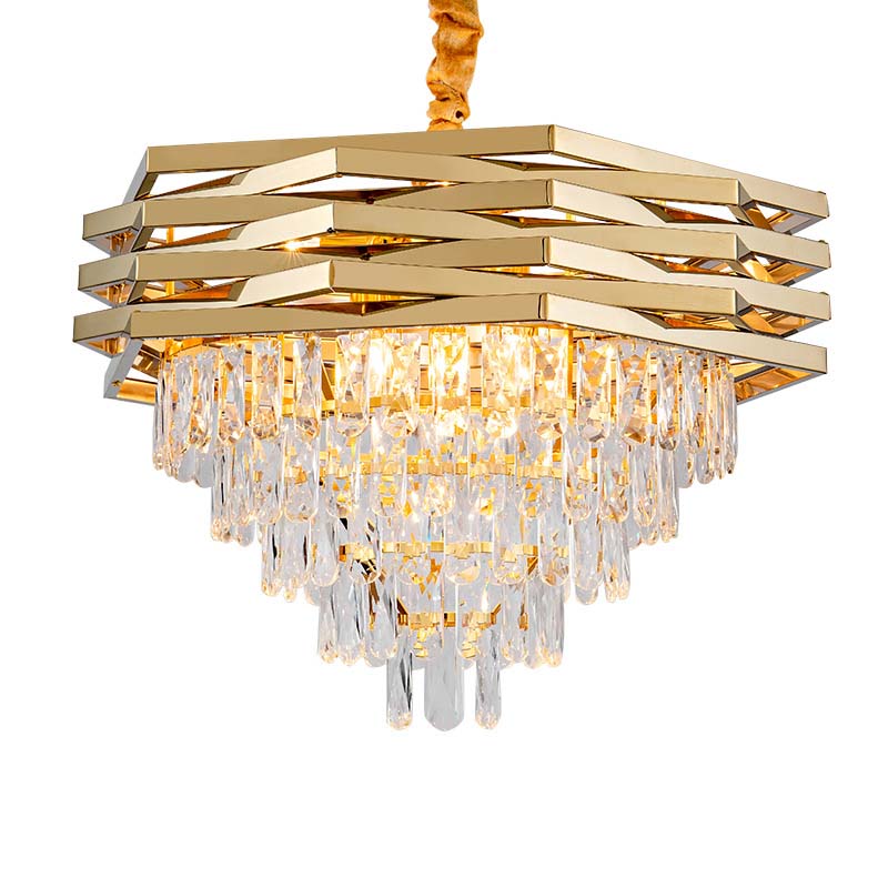 EPPL9213 Modern Gold Translucent Crystal Chandelier Pendant Light