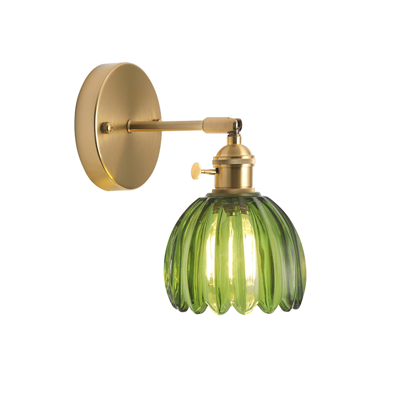 EPWL9220 Modern Gold Floral Glass Wall Lamp LED Mirror Light