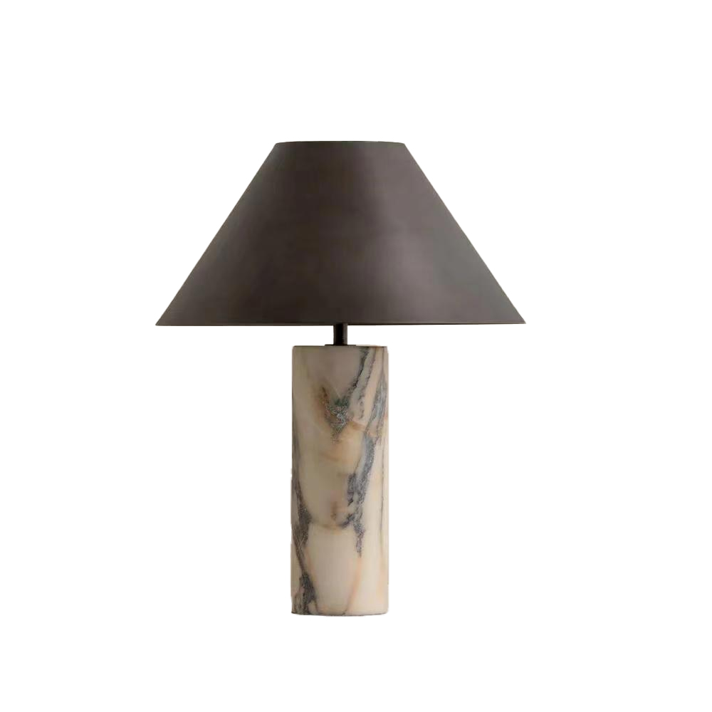 EPTL9238Natural Marble Base & Iron Shade Table Lamp