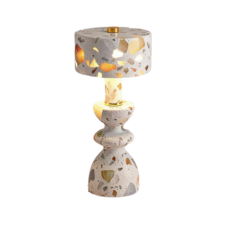 EPTL9252Natural Marble Table Lamp Decorative Stone Bedside Lamp