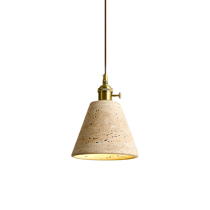 EPPL9269Natural Travertine Stone Pendant Light