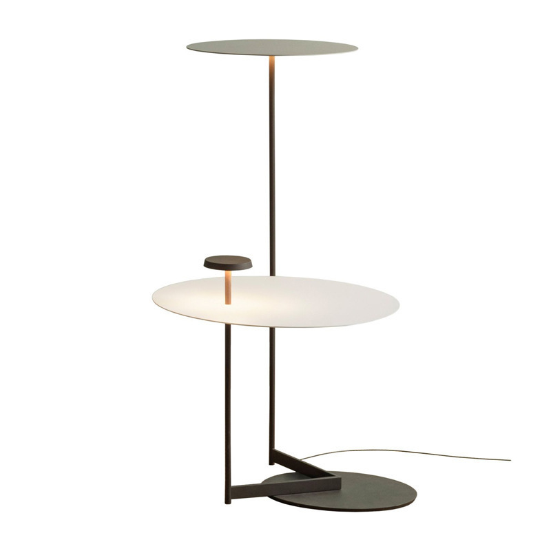 EPFL9270Modern LED Floor Lamp with Integrated Side Table
