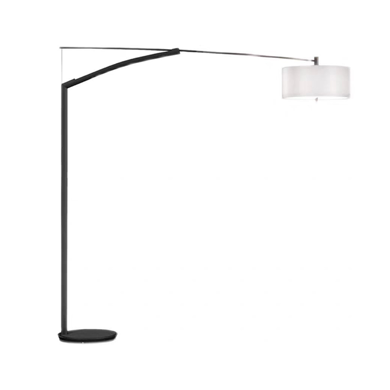 EPFL9272Modern Overarching Floor Lamp Adjustable Arm with White Fabric Shade