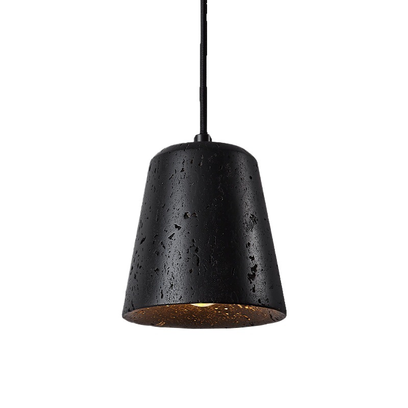 EPPL9283Modern Black Travertine Pendant Light