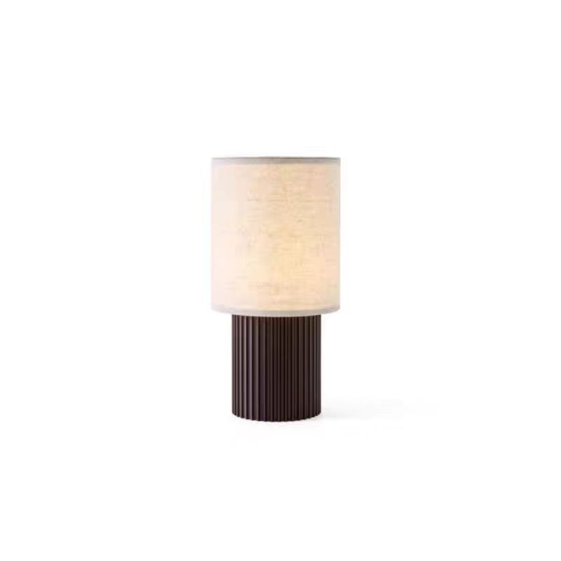 EPTL9293Nordic Fabric Table Lamp with Ribbed Base Minimalist Bedside Light