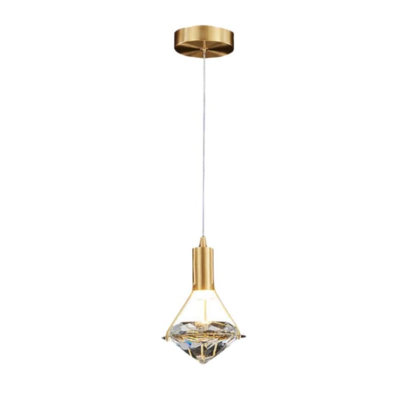 EPPL9295Luxury Brass Crystal Pendant Light Modern LED Hanging Lamp