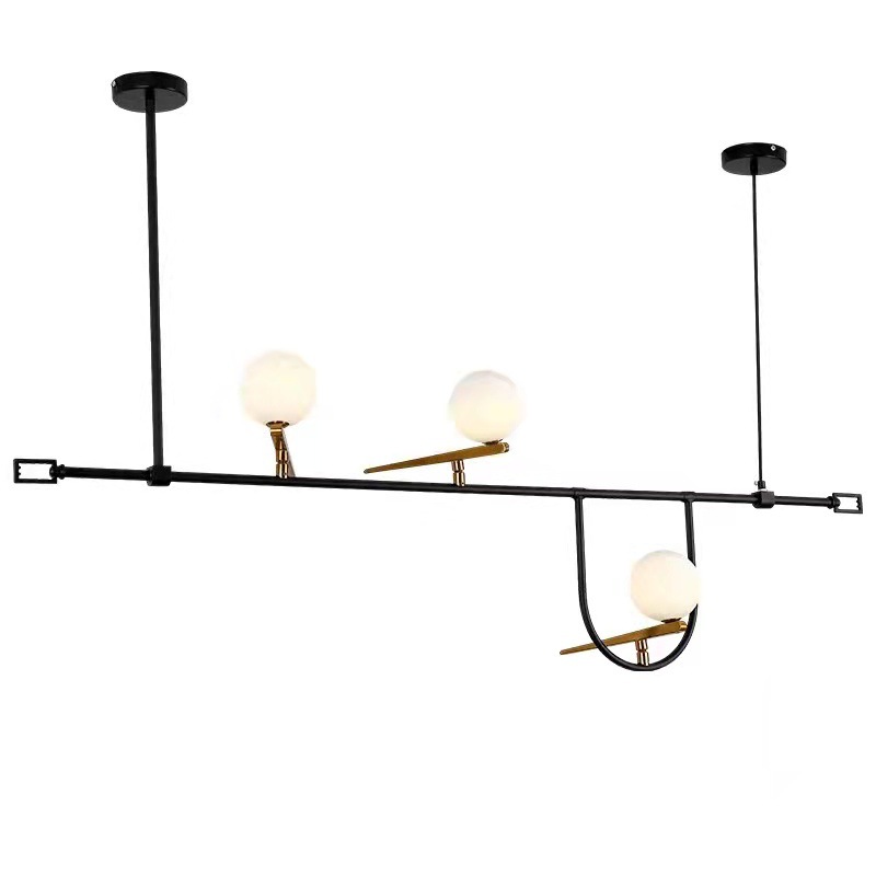 EPPL9296Iron and Glass Linear Pendant Light
