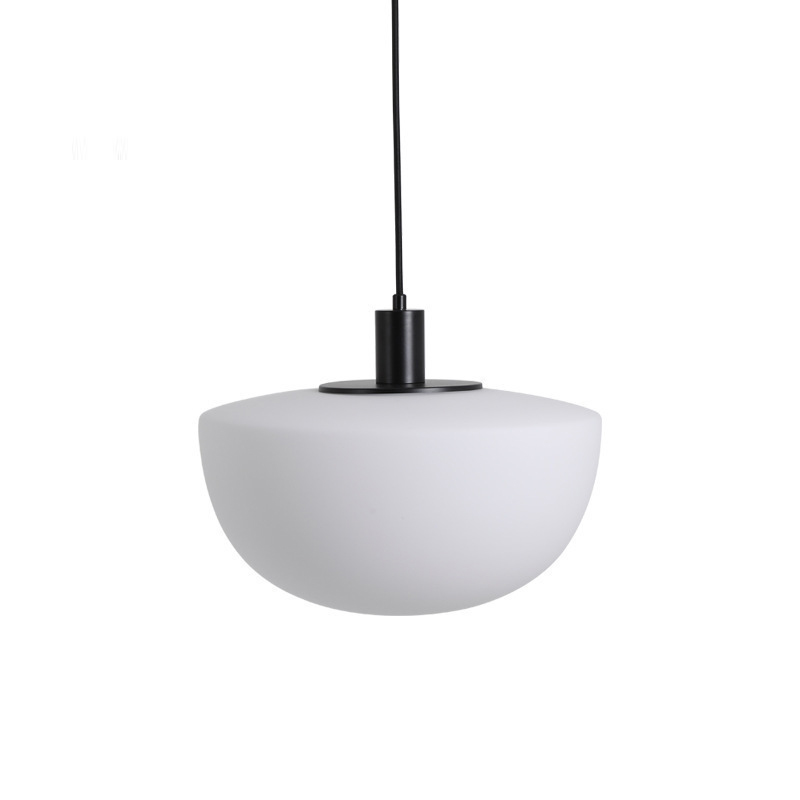 EPPL9299Modern Transparent Glass Pendant Light Black Holder LED Hanging Lamp