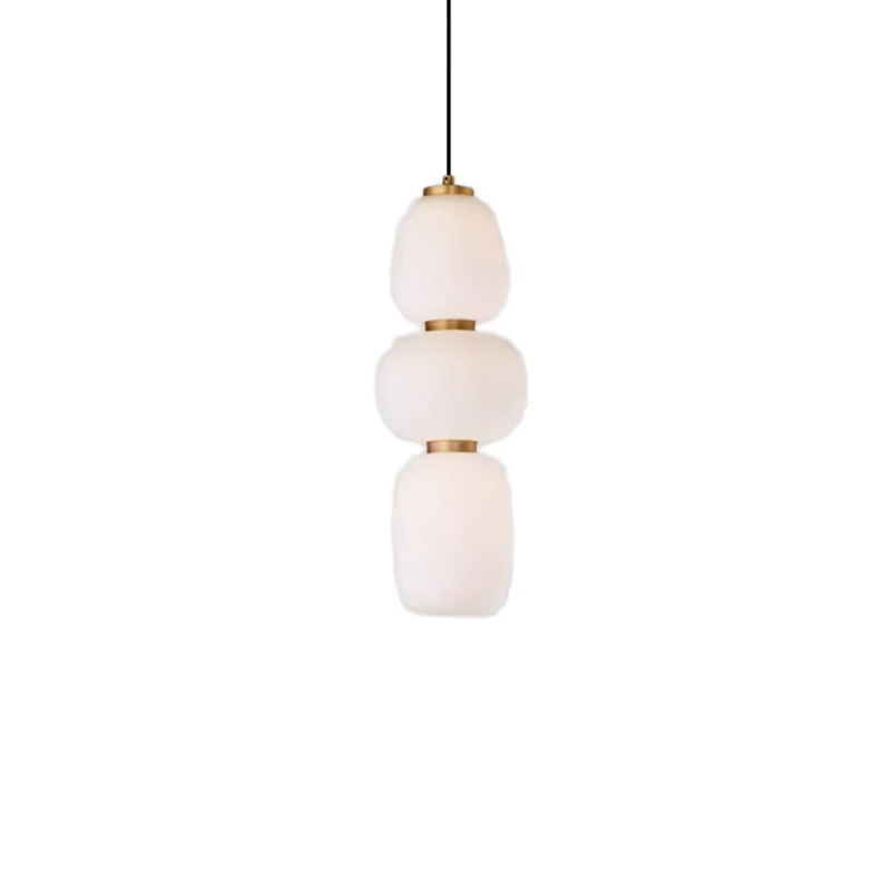 EPPL9306Glass Pendant Lamp with Brass Detail