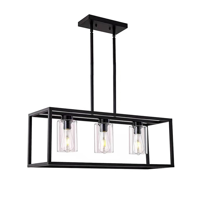 EPPL0316Modern Industrial Linear Rectangular Pendant Light 