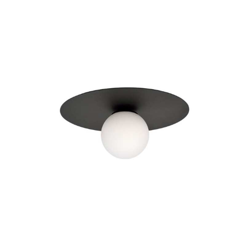 EPCL0427Modern Glass Ball Ceiling Light with Black Metal Plate
