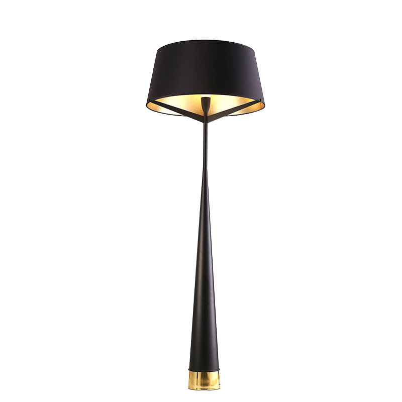 EPFL0448Luxury Modern Cone Base Floor Lamp with Black Shade