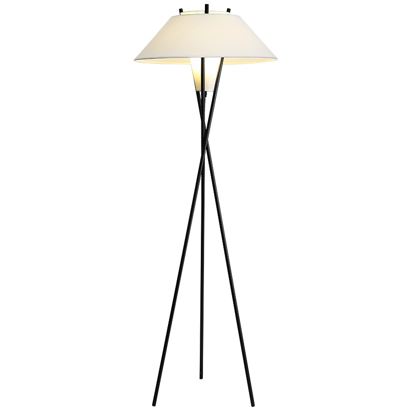 EPFL0463Zen Style Tripod Floor Lamp with Wide Shade