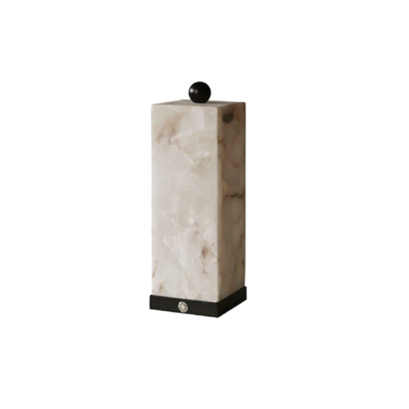 EPTL0540Modern Alabaster Table Lamp Square Stone Decorative Lamp
