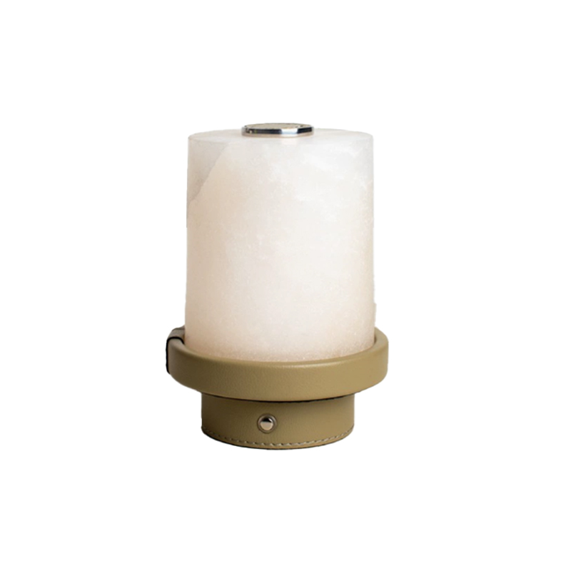 EPTL0553Modern Alabaster Table Lamp Natural Stone Cylinder Decorative Bedside Lamp
