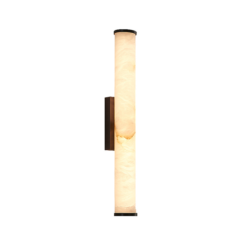 EPWL0570Alabaster Wall Lamp with Brass Backplate