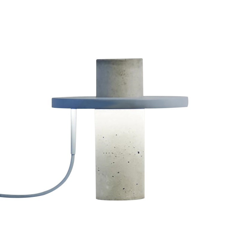 EPTL0593Modern LED Table Lamp, Cement and Metal Design with Elegant Black Shade