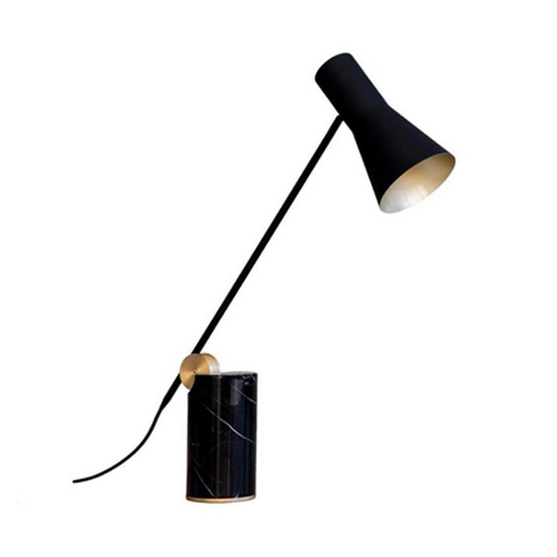 EPTL0596Black Marble Base with Adjustable Arm and Gold Accent