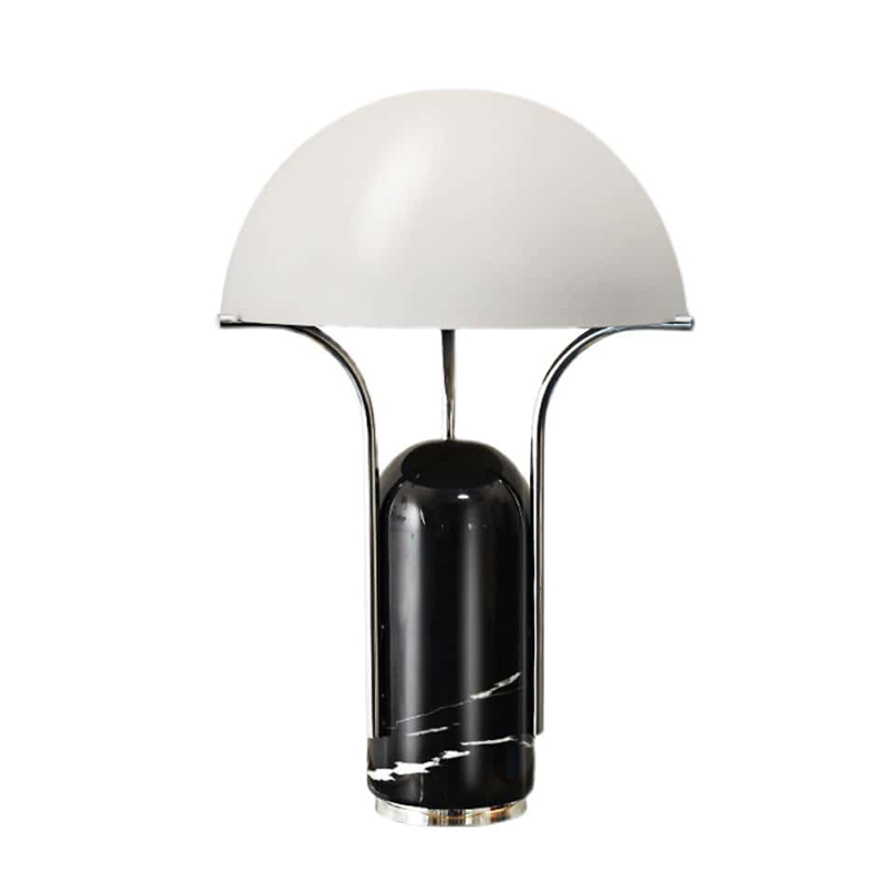 EPTL0600Modern LED Table Lamp, Black Marble Base with White Dome Shade