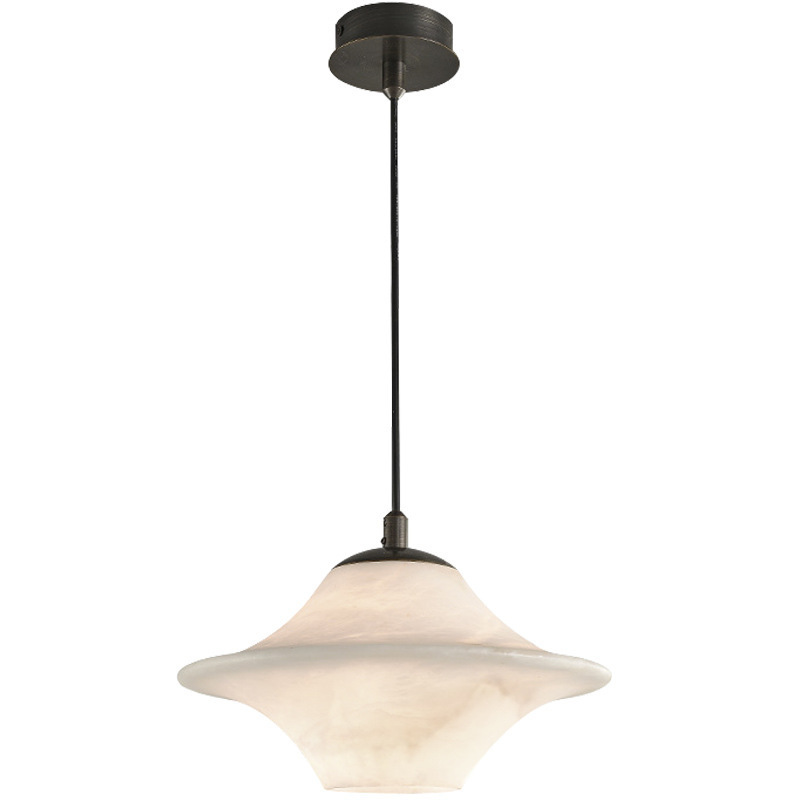 EPPL0606Alabaster Pendant Light with Sculptural Shade