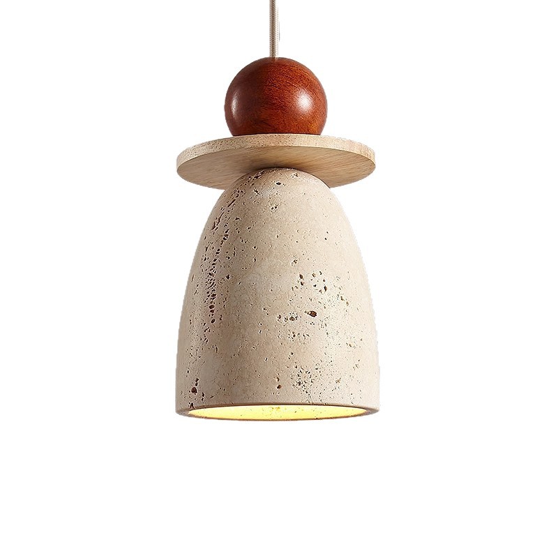 EPPL0616Modern Travertine Pendant Light Natural Stone Mini Hanging Lamp
