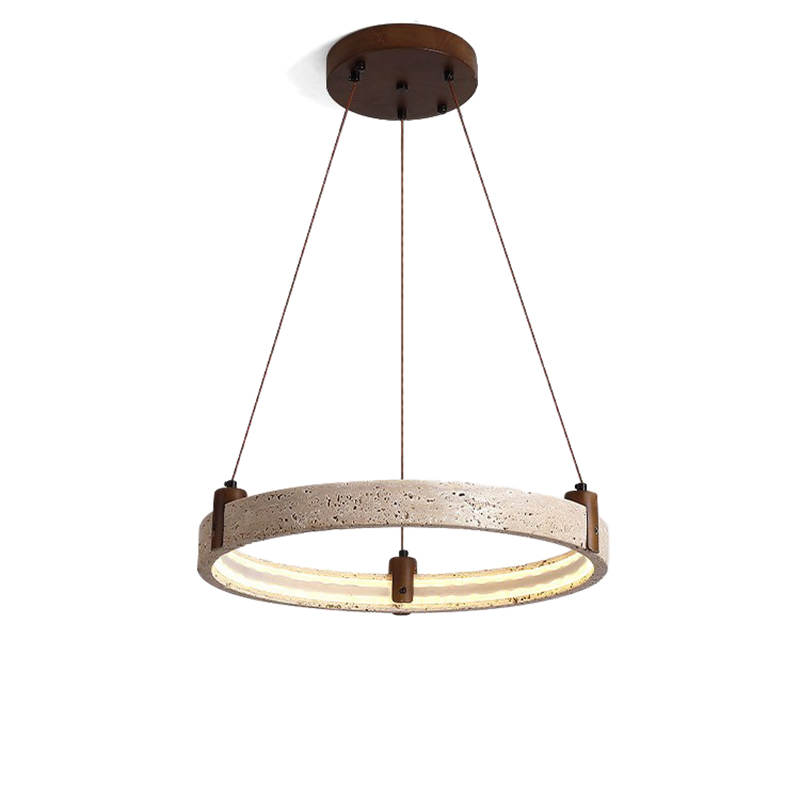 EPCL0620Modern Travertine Ring Chandelier Natural Stone Round Pendant Light