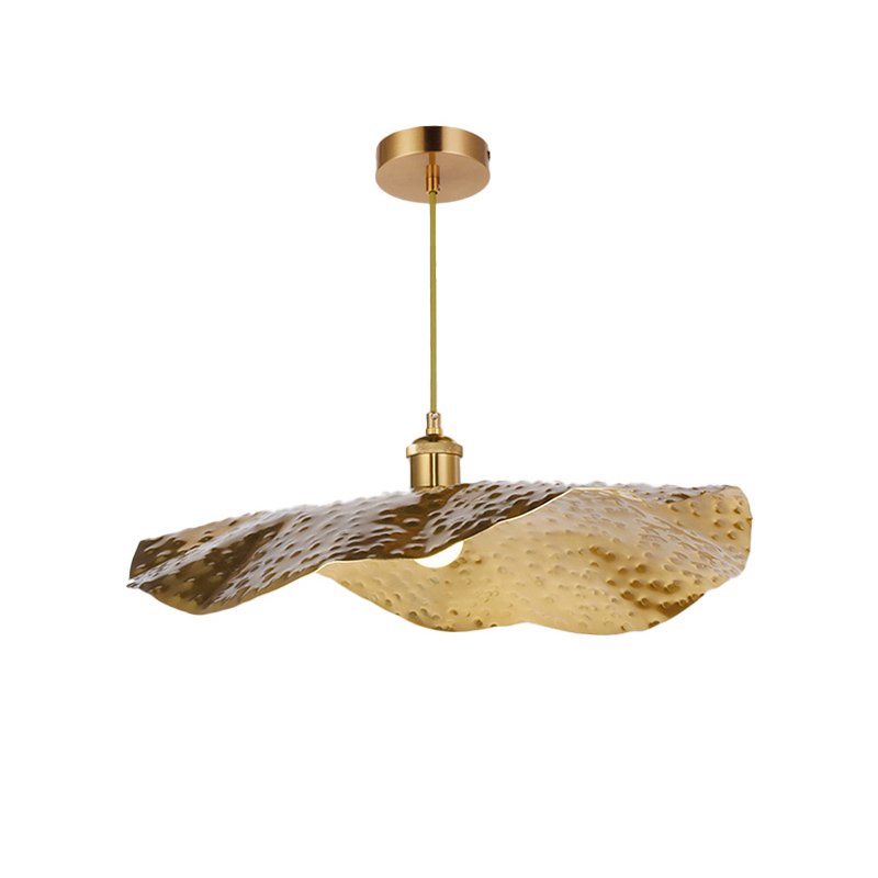 EPPL0635Modern Irregular Wave Brass Pendant Light Gold Luxury Hanging Lamp 30cm 40cm 50cm