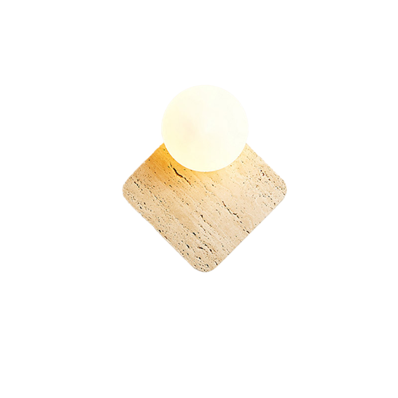 EPWL0651Modern Stone Wall Lamp Decorative Marble Texture Wall Light with Glass Globe