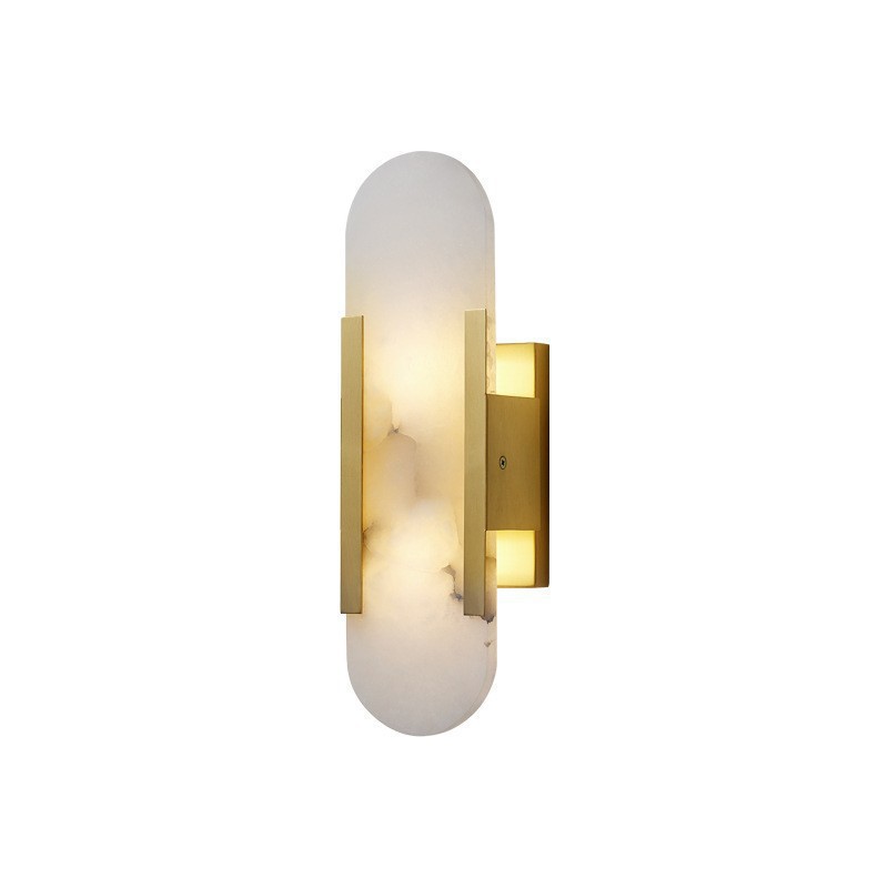 EPWL0671Alabaster Wall Light with Brass Mount, Modern Decorative Wall Lamp