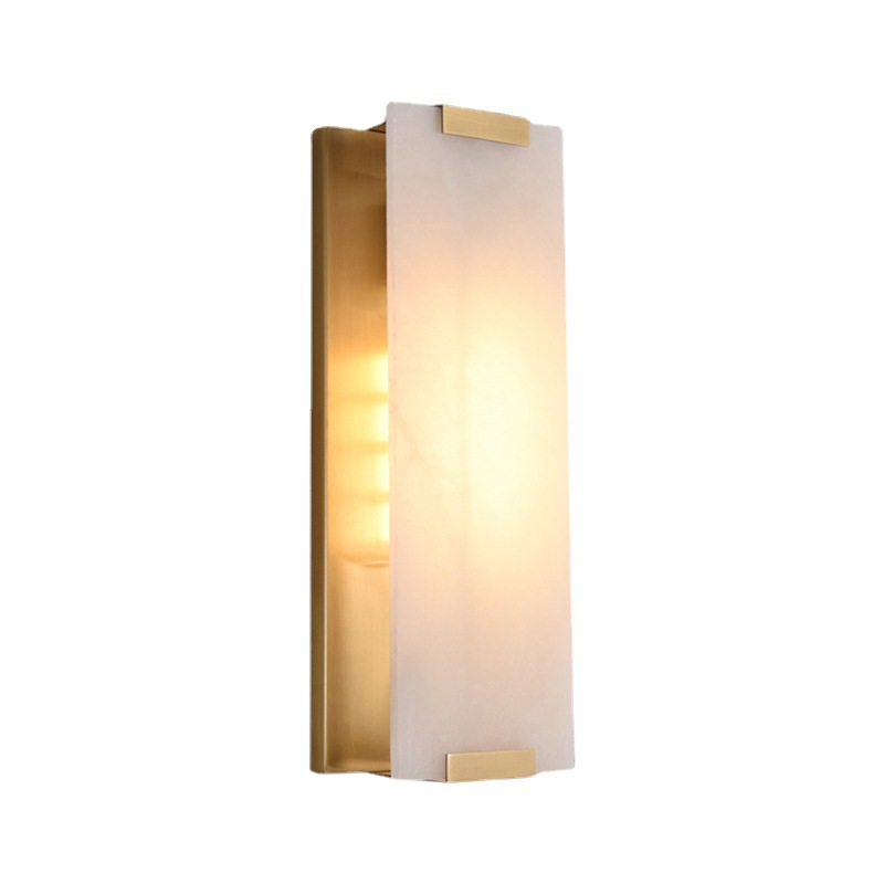 EPWL0671Modern Alabaster Wall Lamp Rectangular Stone Wall Light Luxury Decorative Indoor Wall Sconce