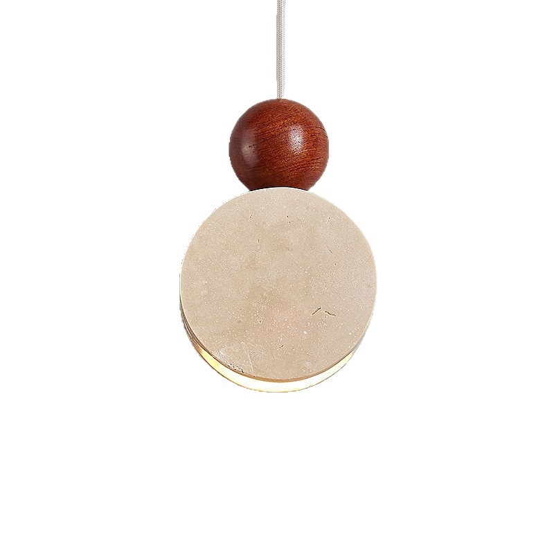 EPPL0621Modern Natural Stone Pendant Lamp Wooden Ball Decorative Sconce Indoor Bedroom Bedside Lighting